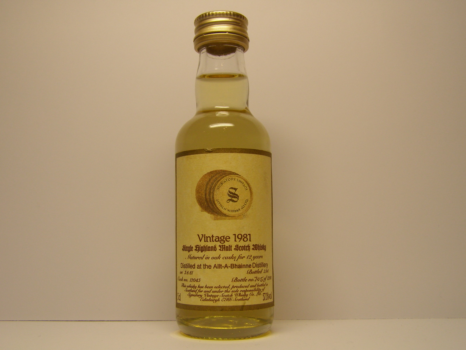 SHMSW 12yo 1981-1994 "Signatory" 5cl 57,1%vol